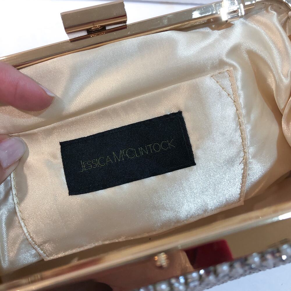 Jessica McClintock Pearl and Rhinestone Evening Clutch - Picture 5 of 7